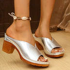 Amalfi| Block Heel Slide Sandals