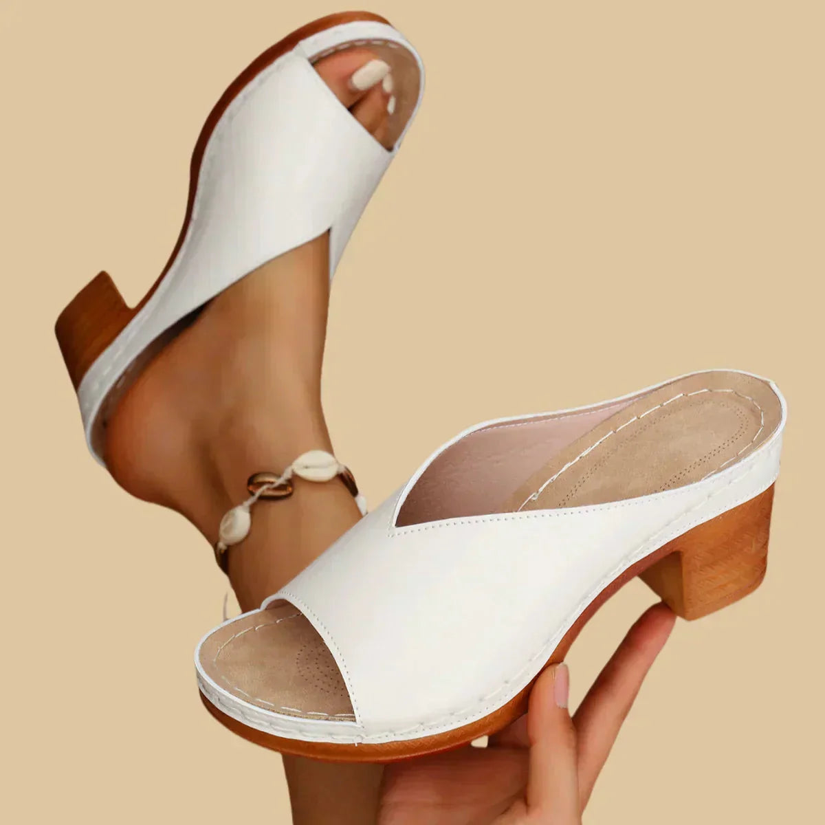 Amalfi| Block Heel Slide Sandals