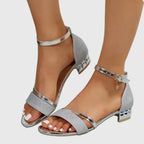 Alison Orthopedic Heeled Sandals Silver