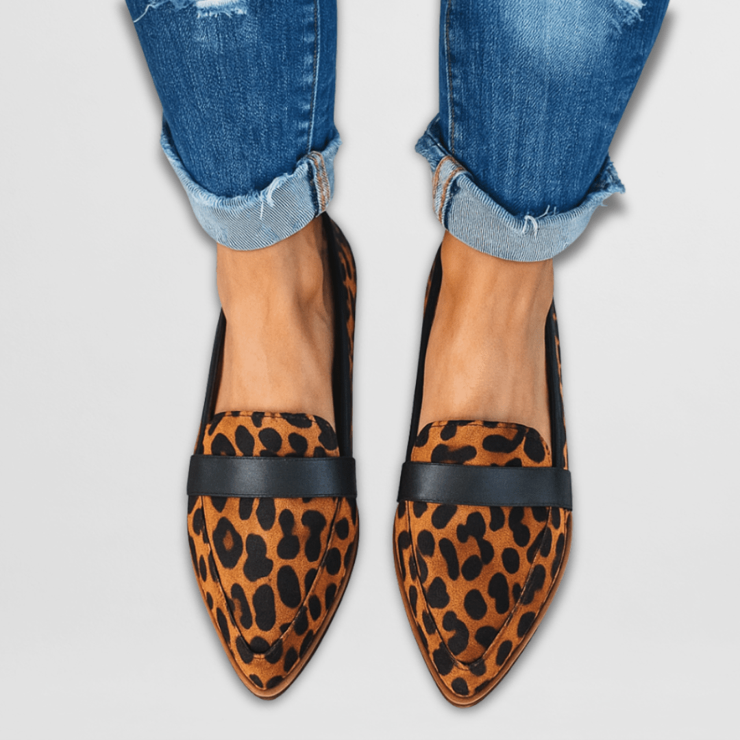 Velour Orthopedic Suede Loafers - Leopard