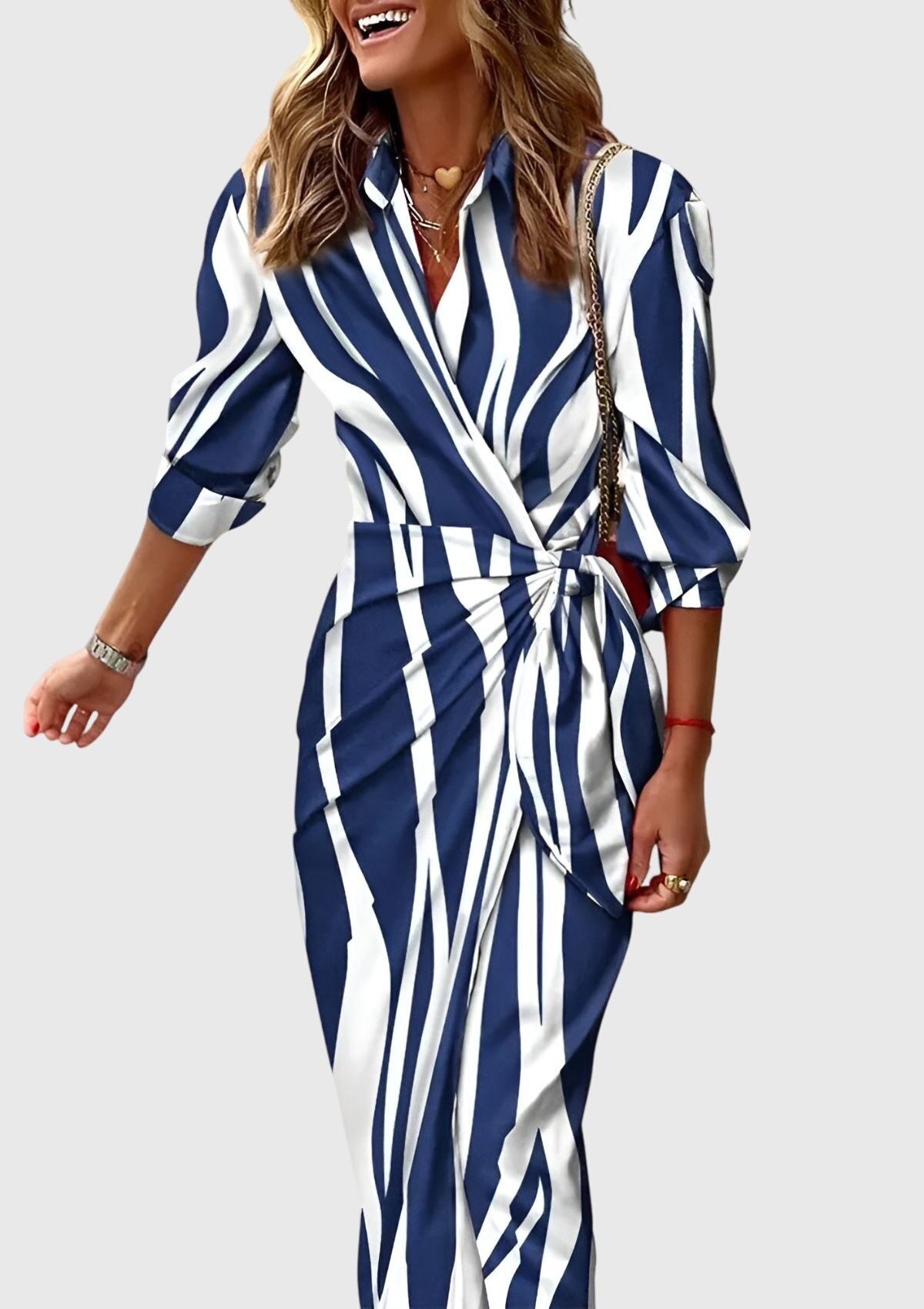 Solene Wrap Dress Blue