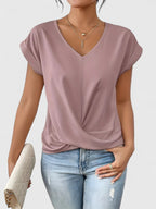 Vivienne V-Neck Top Pink