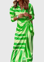 Solene Wrap Dress Green