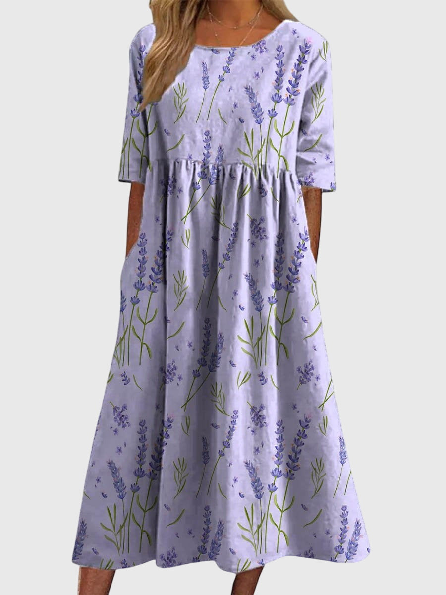 Celeste Flattering Dress Lavender