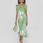 Lumiere Elegant Midi Dress - Green