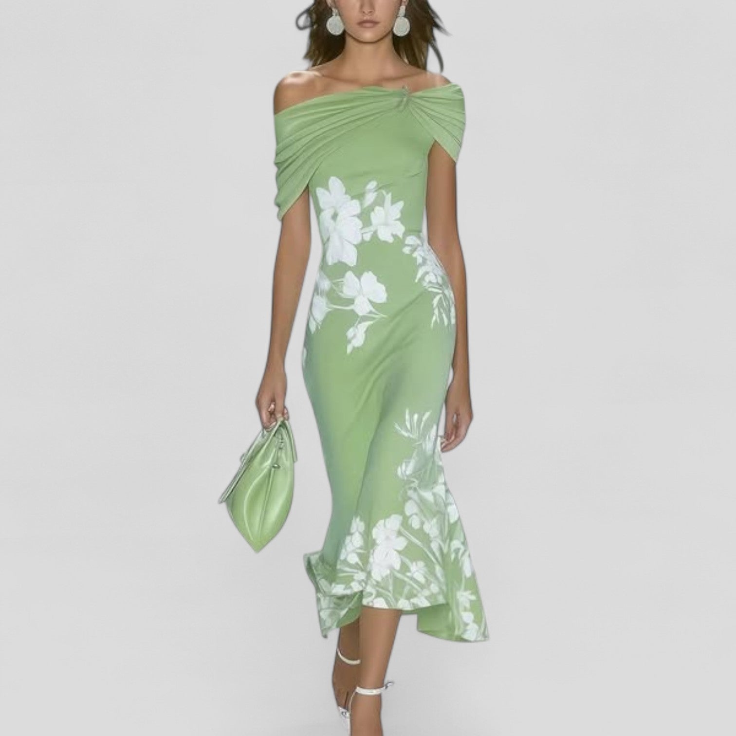 Lumiere Elegant Midi Dress - Green