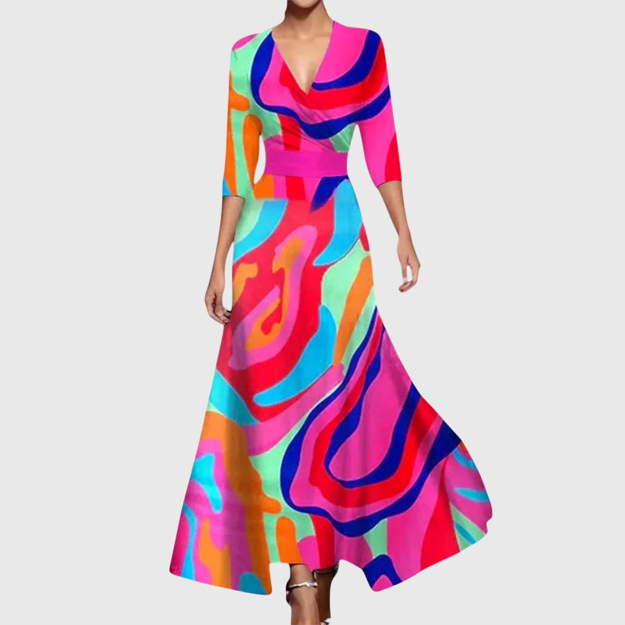 Serene Elegant Dress - Multicolor