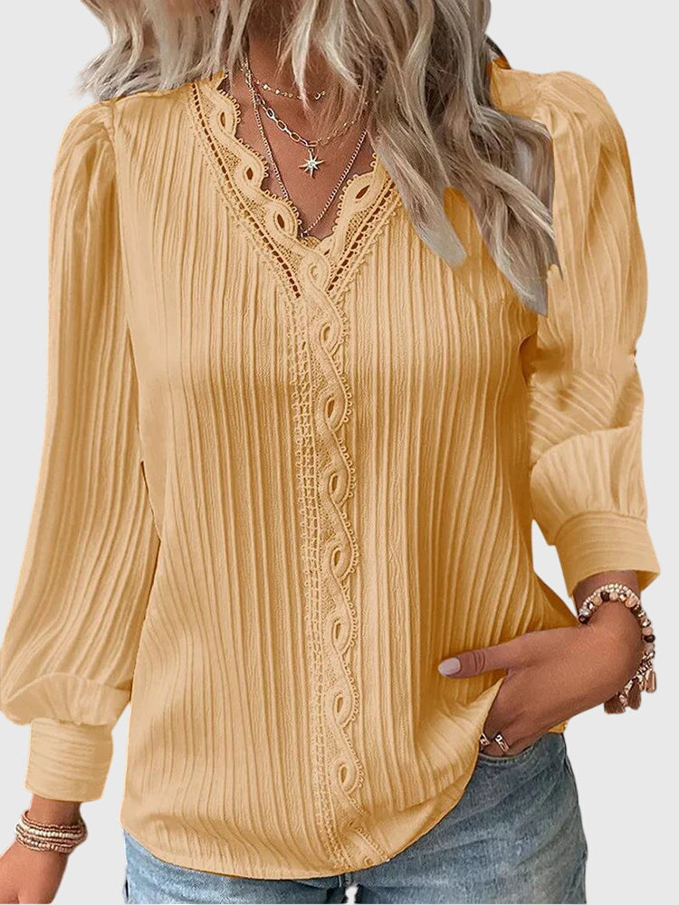 Liora Elegant Pullover Blouse yellow