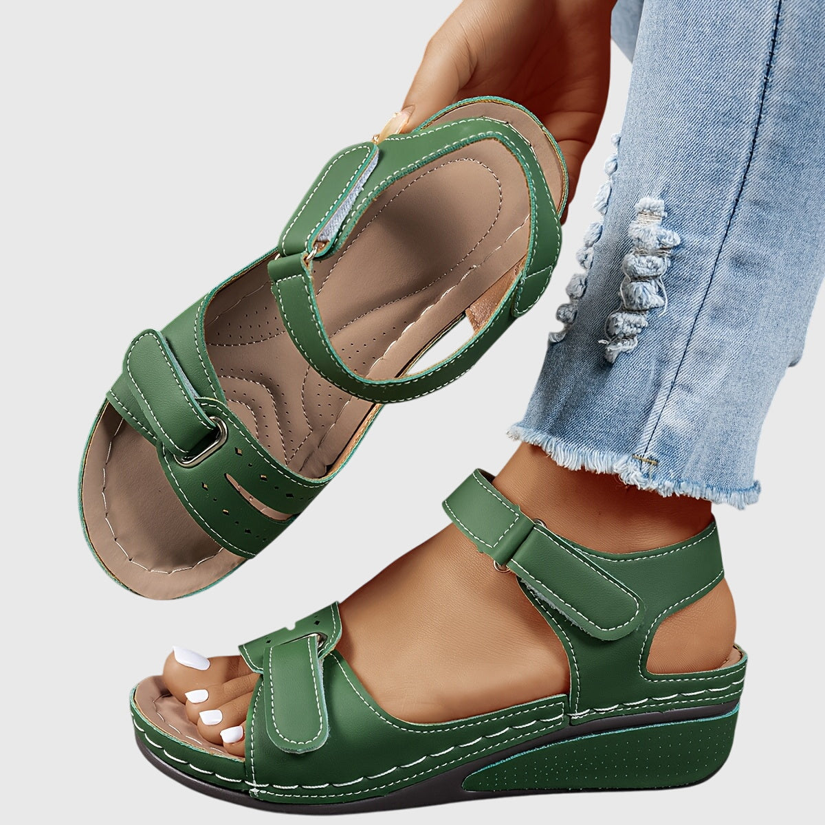 Solene Orthopedic Slide Sandals green