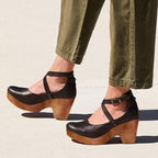 Camille | Wedge Heel Sandals with Closed Toe & Ankle Strap