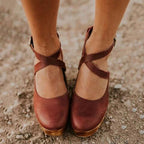 Camille | Wedge Heel Sandals with Closed Toe & Ankle Strap