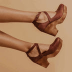 Camille | Wedge Heel Sandals with Closed Toe & Ankle Strap
