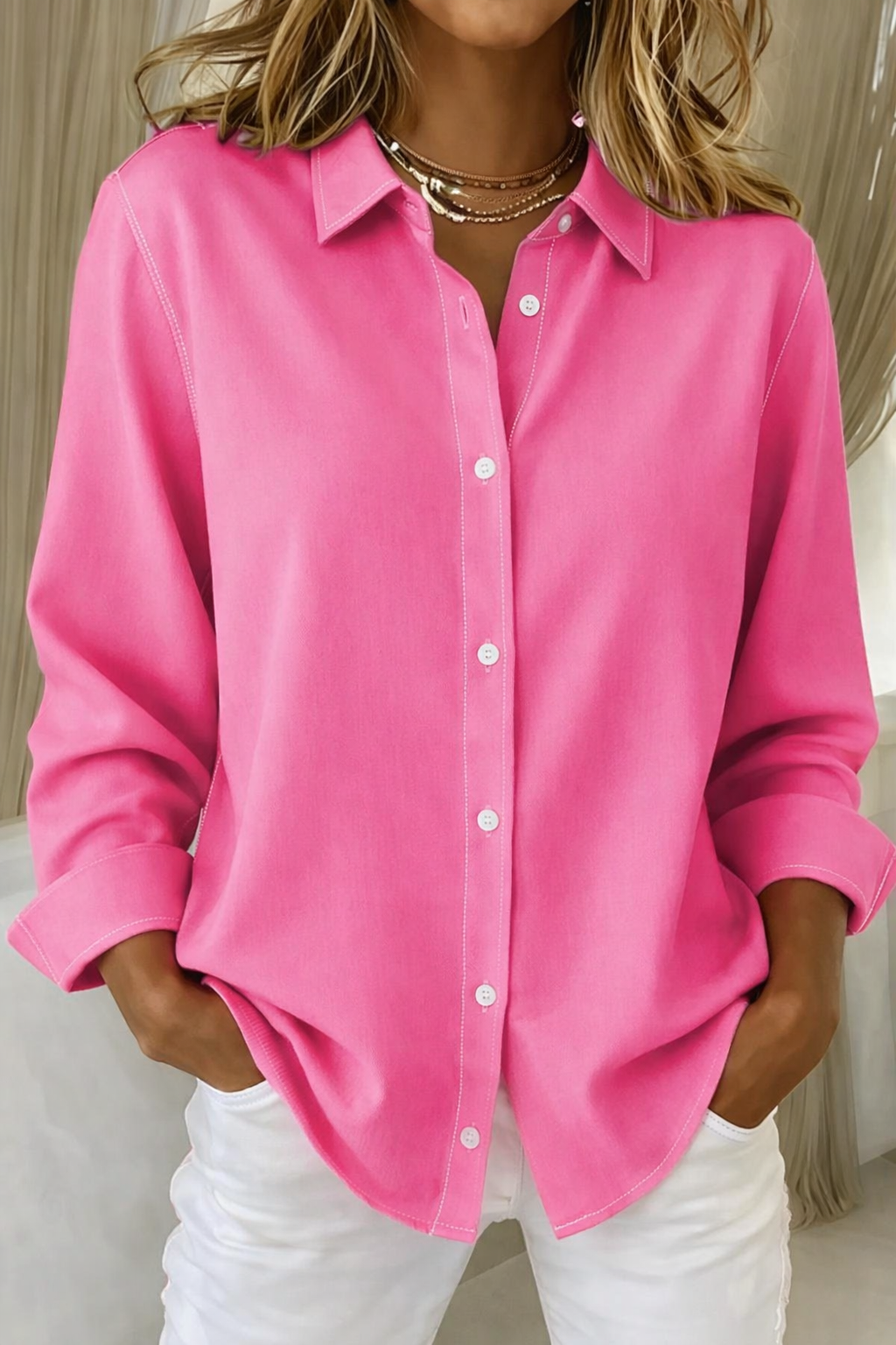 Vivienne | Elegant Button Blouse