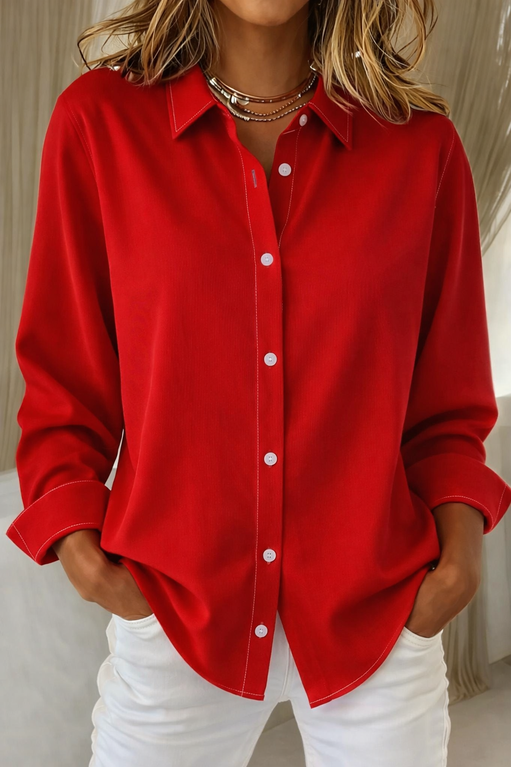 Vivienne | Elegant Button Blouse