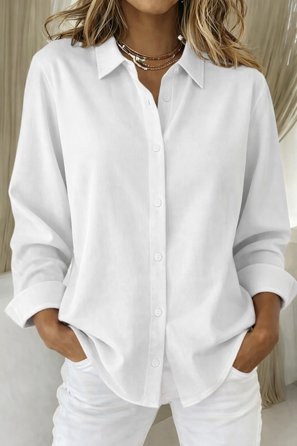 Vivienne | Elegant Button Blouse
