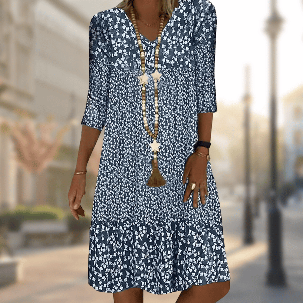 Camille Modern Comfortable Dress in Blue