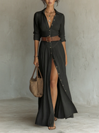 Collared dress in black