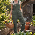Women's Canvas Bib Overalls - Green