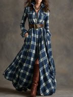 Shirt dress in blue