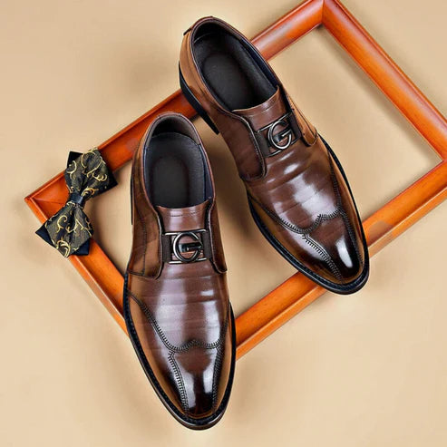 Giovanni men's handmade leather shoes in brown