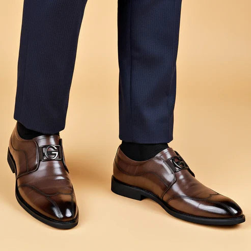 Giovanni men's handmade leather shoes side detail