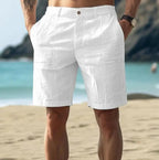 Men's Relaxed Linen Summer Shorts - White