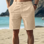 Men's Relaxed Linen Summer Shorts - Khaki
