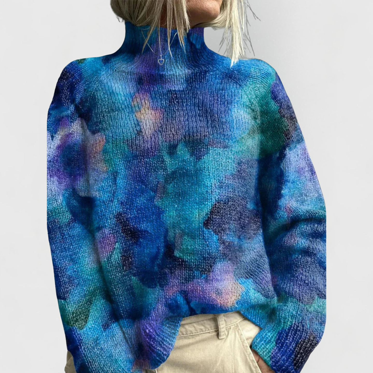 Norvelle Elegant Turtleneck Sweater blue