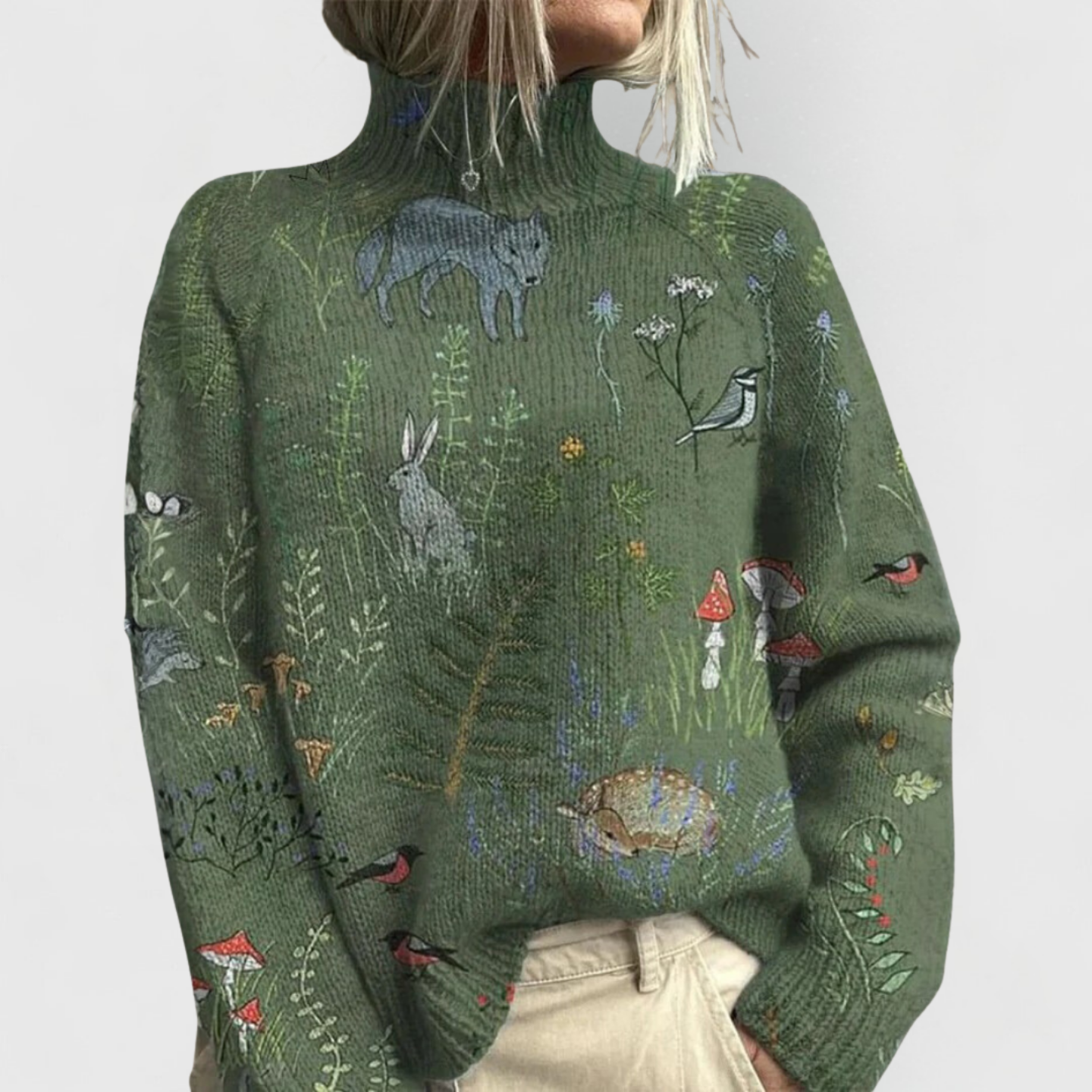 Norvelle Elegant Turtleneck Sweater green