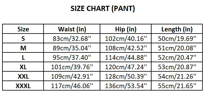 Men's Relaxed Linen Summer Shorts - Size Chart