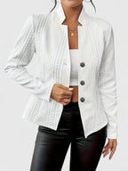 Celeste Textured Stand-Collar Jacket