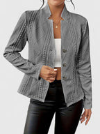 Celeste Textured Stand-Collar Jacket