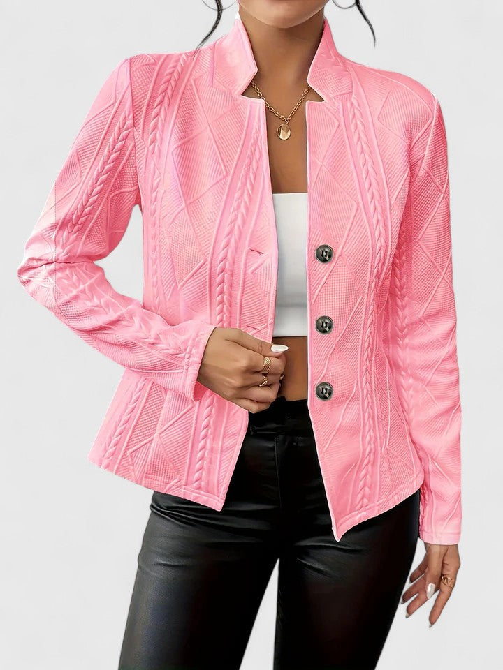 Celeste Textured Stand-Collar Jacket