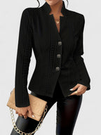 Celeste Textured Stand-Collar Jacket