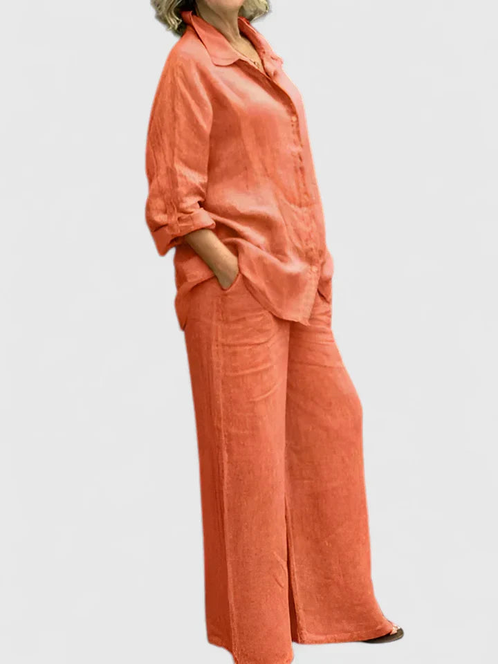 Marisol Relaxed Two-Piece Set Orange