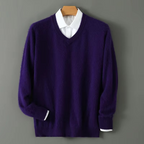 V Neck Sweater purple