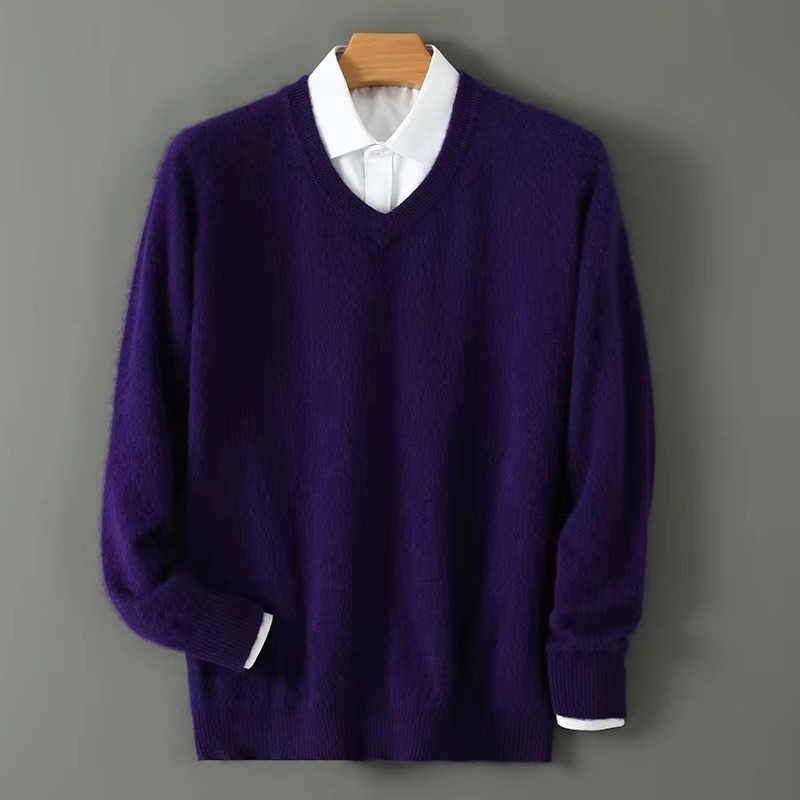 V Neck Sweater purple