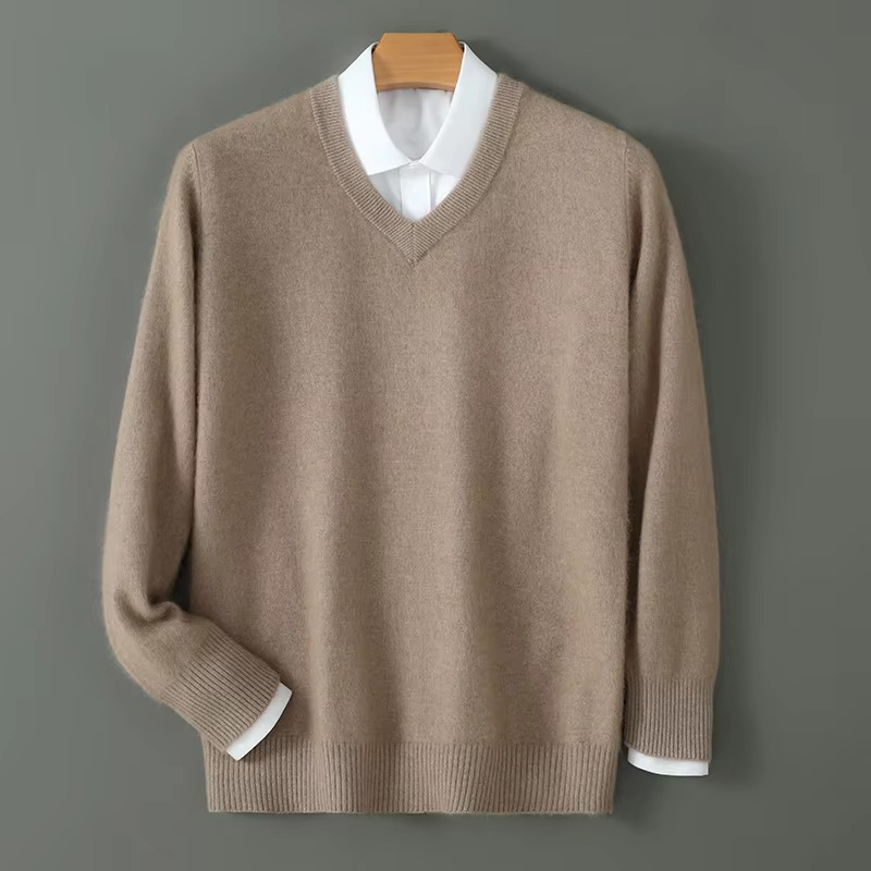 V Neck Sweater camel