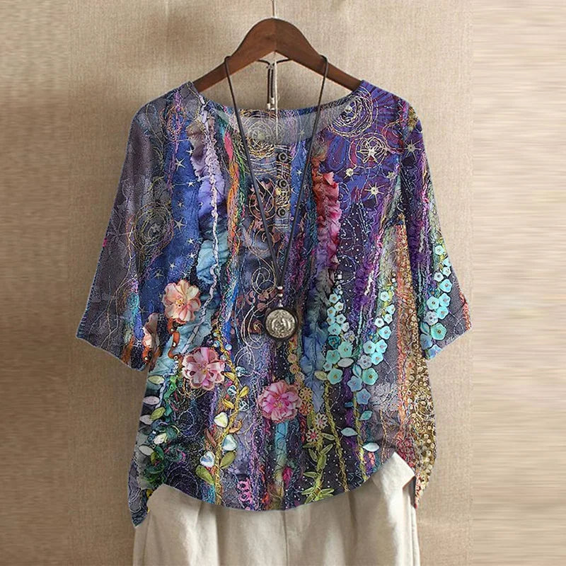 Linnea | Retro-Inspired Floral Blouse