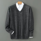V Neck Sweater dark gray