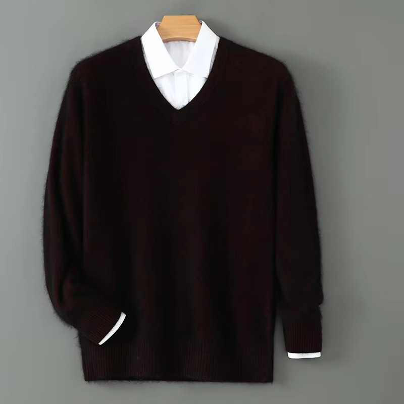 V Neck Sweater black safflower