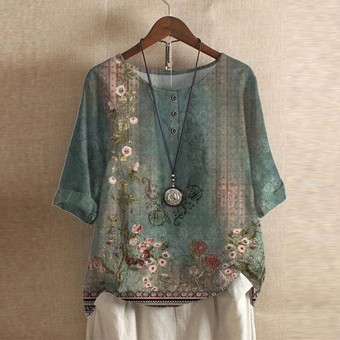 Linnea | Retro-Inspired Floral Blouse