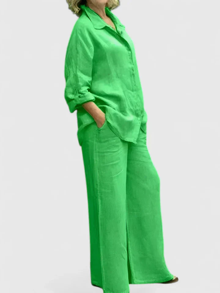 Marisol Relaxed Two-Piece Set Deep Green