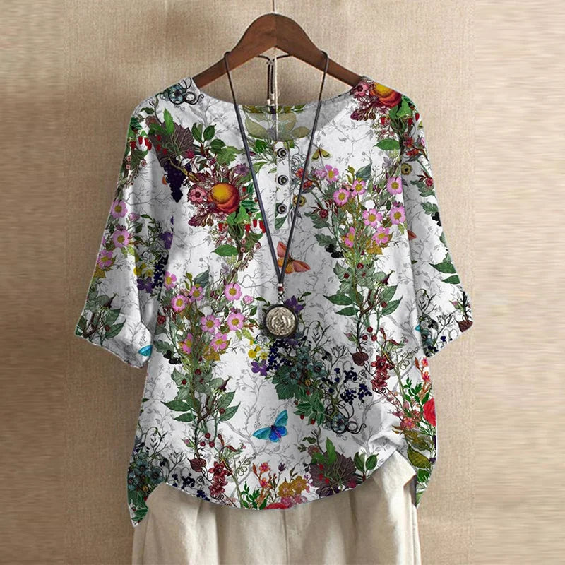 Linnea | Retro-Inspired Floral Blouse