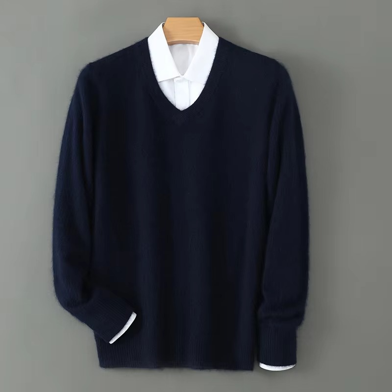 V Neck Sweater purplish blue