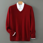 V Neck Sweater red