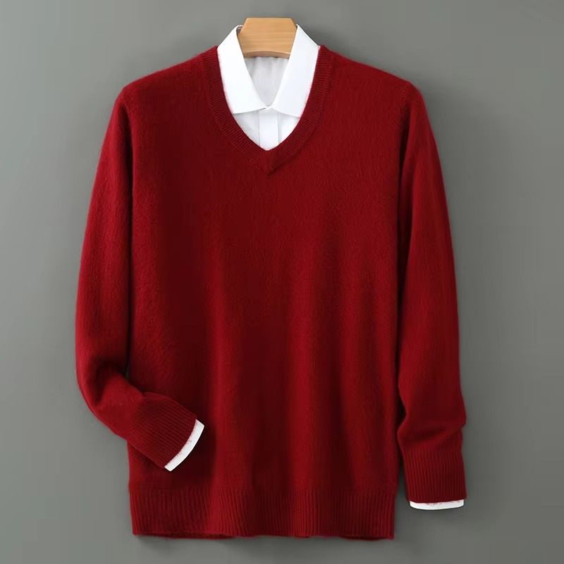 V Neck Sweater red