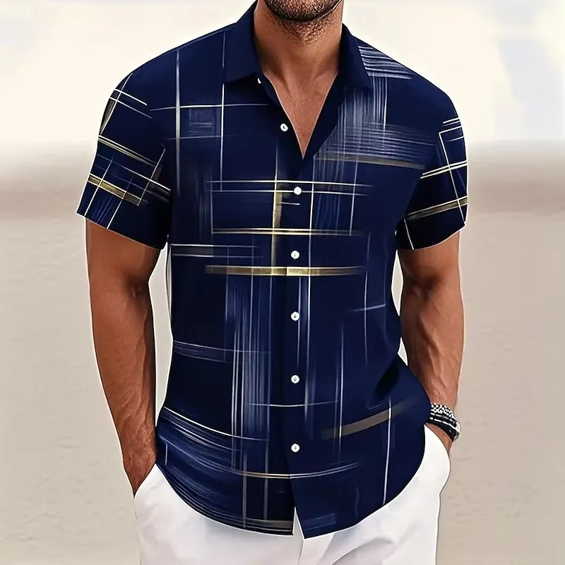 Plaid Shirt Navy Blue