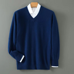 V Neck Sweater cowboy blue