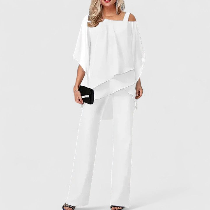 Aurelia Two-Piece Pant Set in White